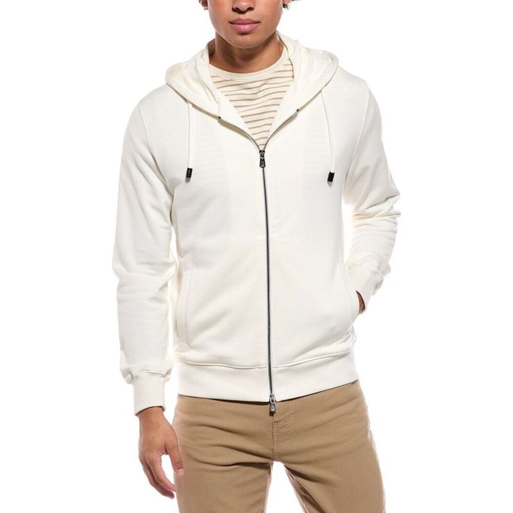 Isaia Mens  Silk-Blend Sweatshirt, White